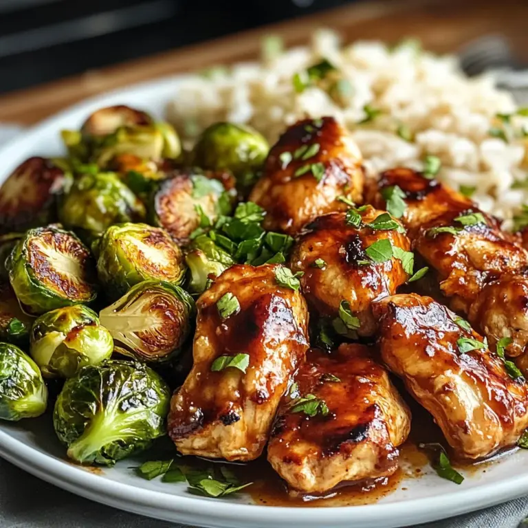 Air Fryer Sweet Chili Chicken and Brussels Sprouts
