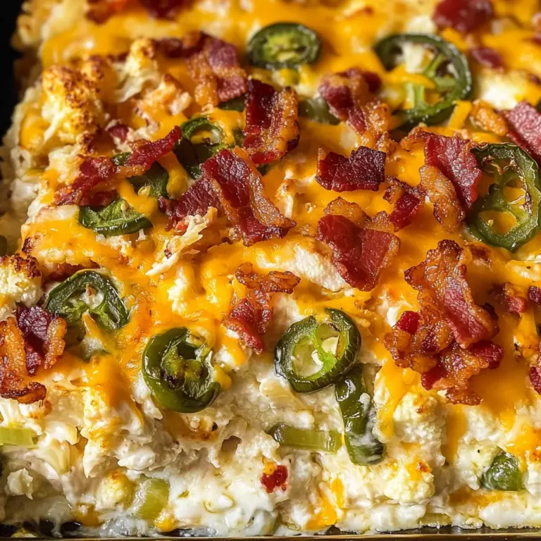 Cauliflower Jalapeno Popper Casserole