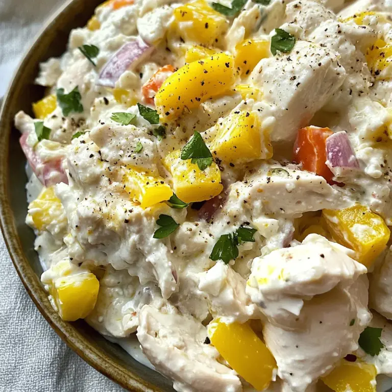 Cottage Cheese Chicken Salad with Banana Peppers