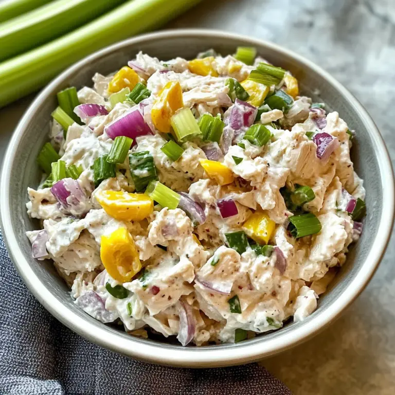 Cottage Cheese Chicken Salad with Banana Peppers