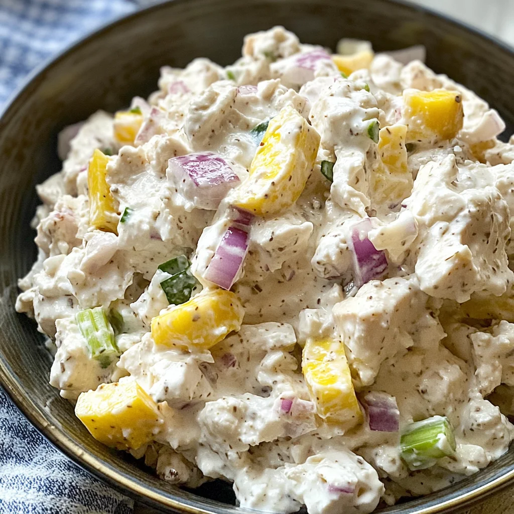 Cottage Cheese Chicken Salad with Banana Peppers