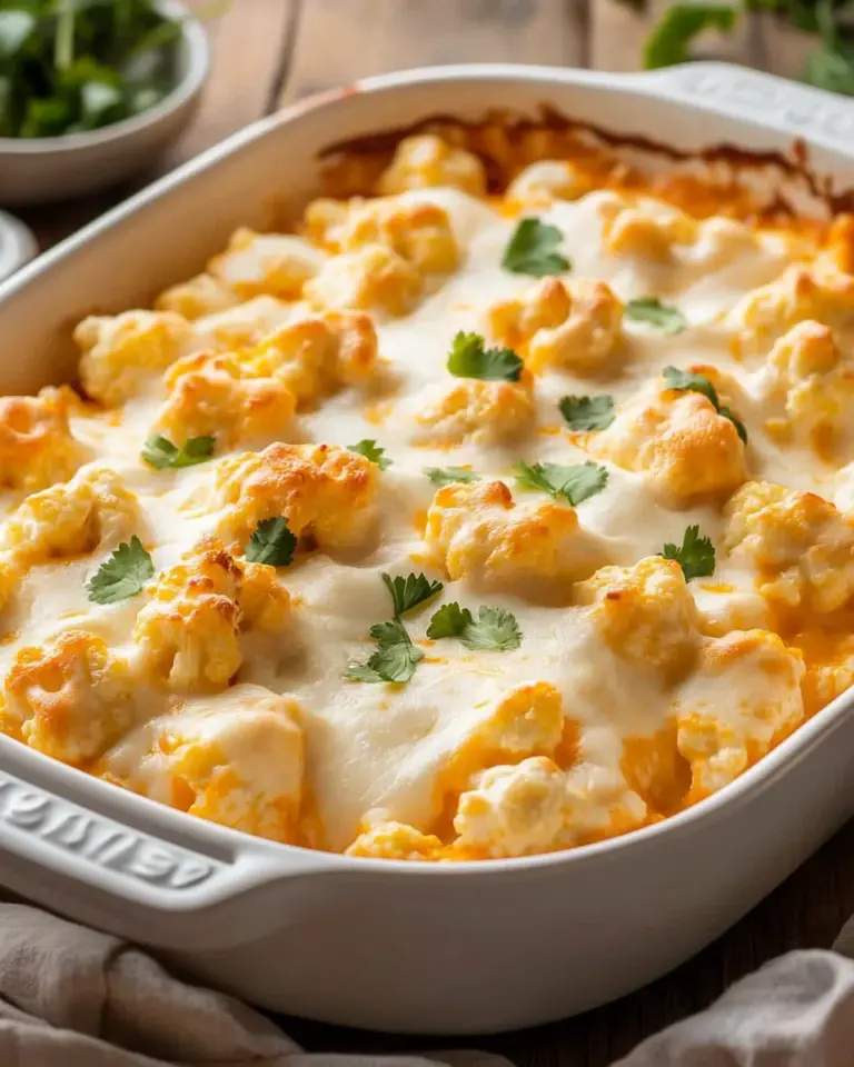 Creamy Buffalo Chicken Cauliflower Casserole Recipe