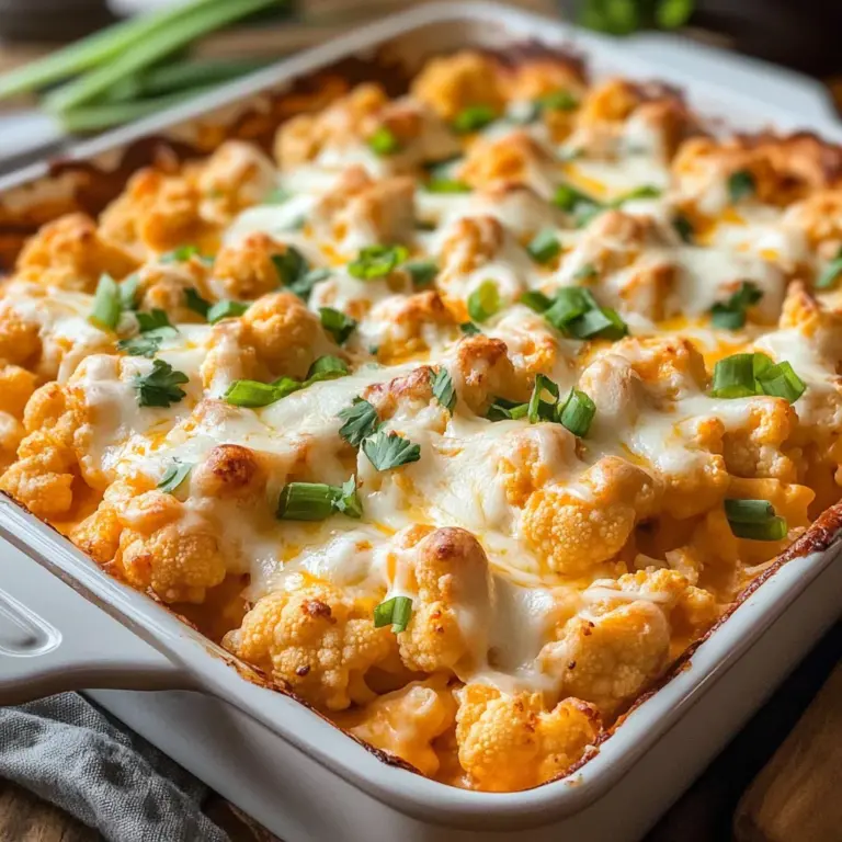Creamy Buffalo Chicken Cauliflower Casserole Recipe