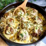French Onion Chicken Meatballs