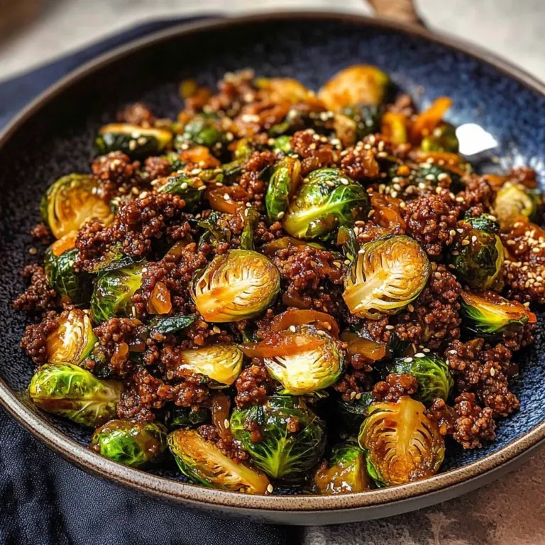 Ground Beef and Brussels Sprouts