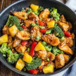 One Pan Pineapple Chicken Teriyaki Stir Fry {30 Minutes}