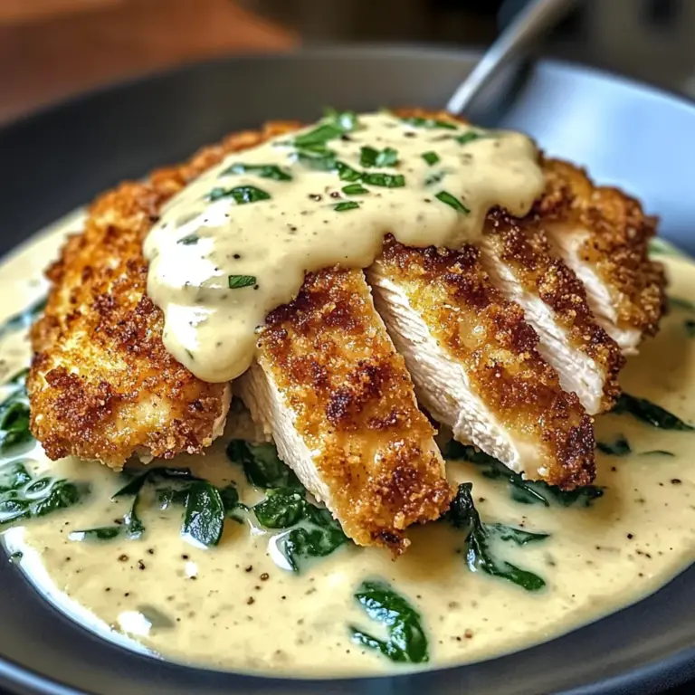 Parmesan Crusted Chicken with Creamy Garlic Sauce