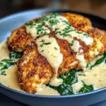Parmesan Crusted Chicken with Creamy Garlic Sauce