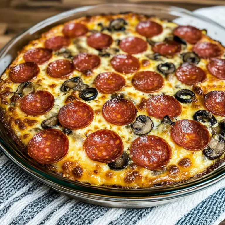 Pepperoni Pizza Keto Crustless Quiche