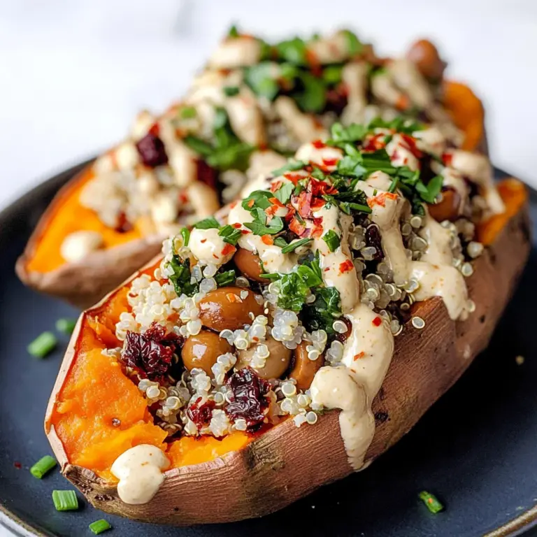 Vegan Stuffed Sweet Potatoes with Mediterranean Quinoa