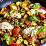 Caprese Chicken with Zucchini and Tomatoes Skillet