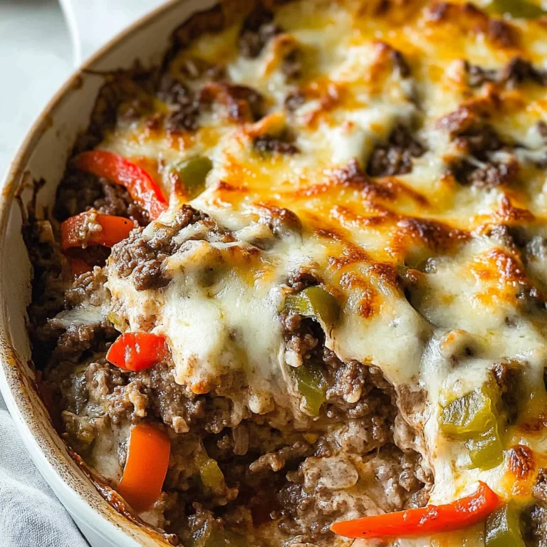 Low Carb Philly Cheesesteak Casserole