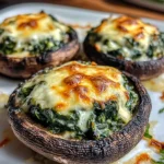 Spinach and Cheese Stuffed Portobello Mushroom