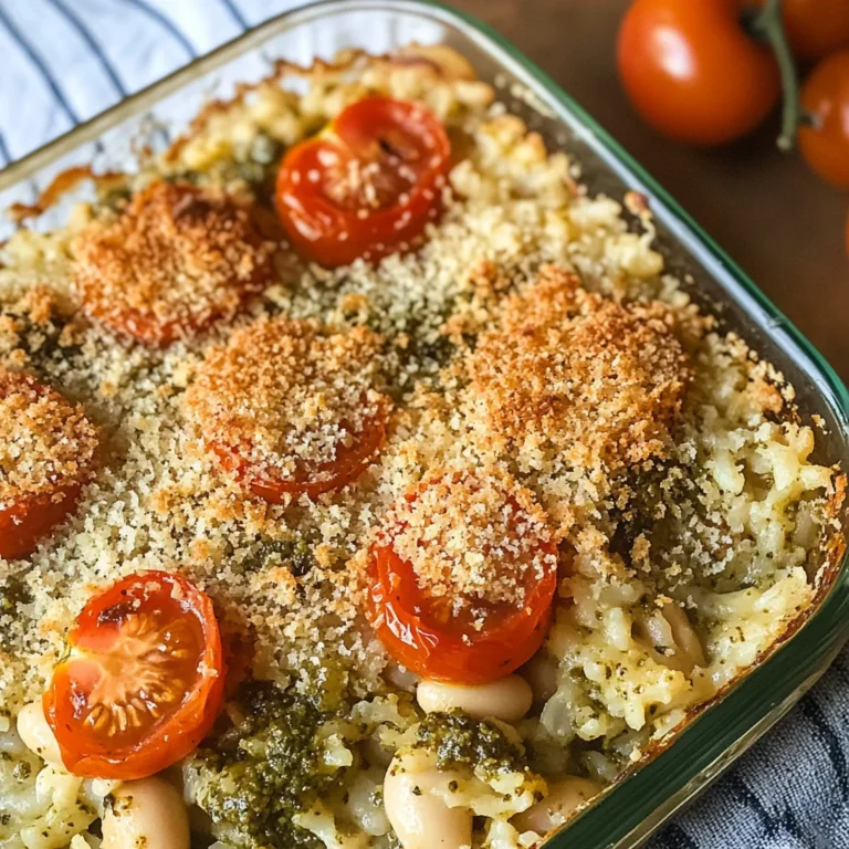 White Bean and Pesto Bake