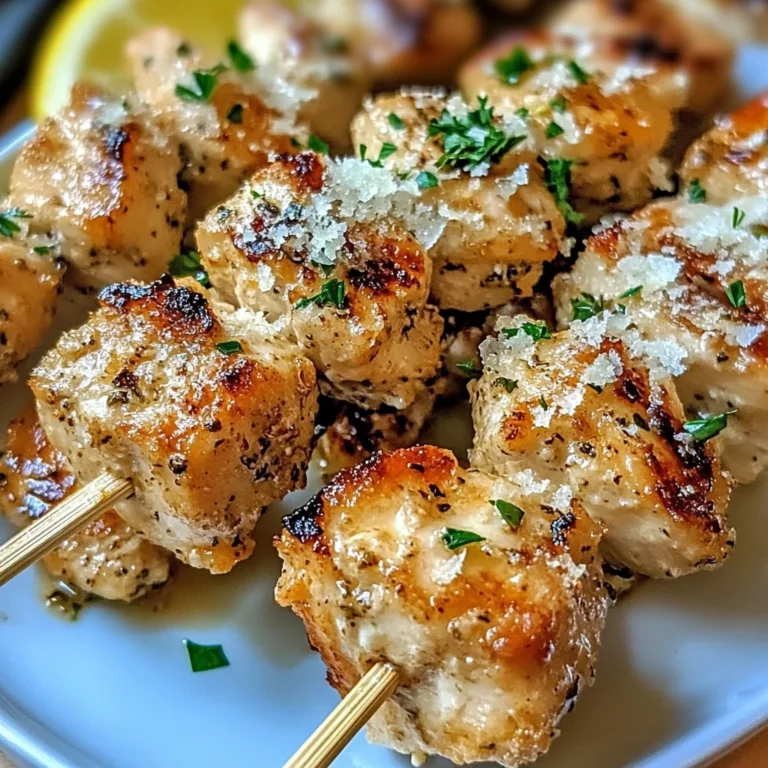 Air Fryer Garlic Parmesan Chicken Skewers