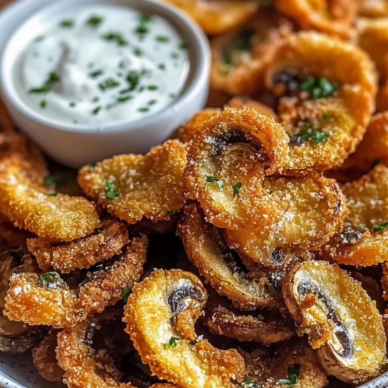 Fried Sliced Mushrooms with Ranch