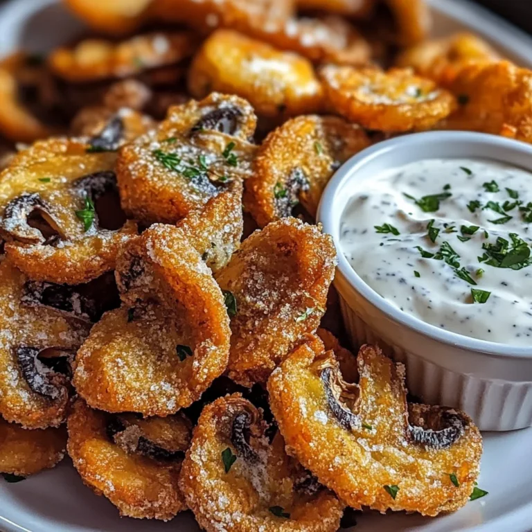 Fried Sliced Mushrooms with Ranch