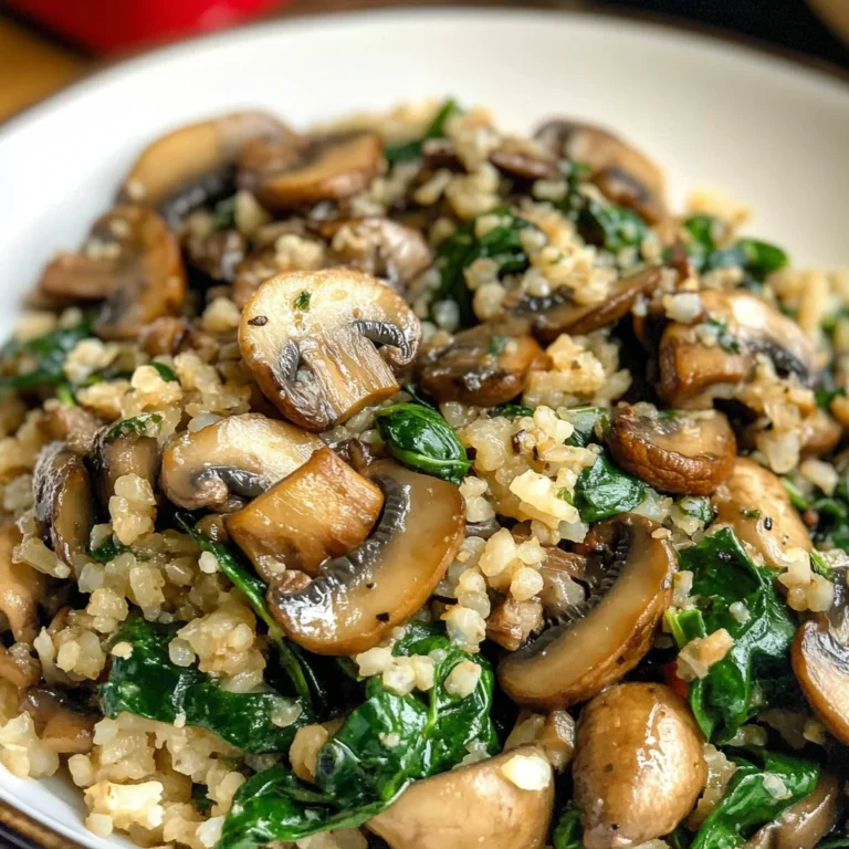 Low Carb Mushroom & Spinach Cauliflower Rice