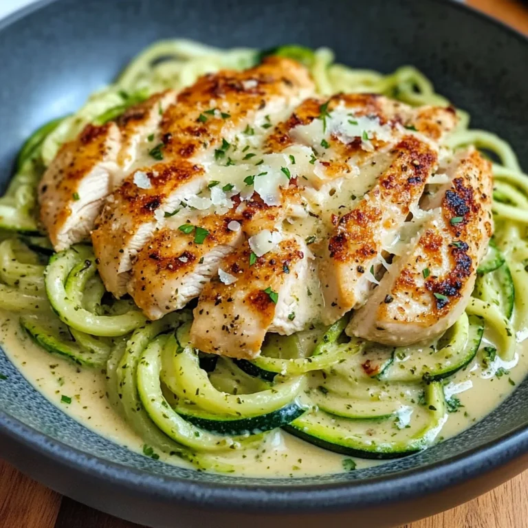 Zucchini Noodle Chicken Alfredo