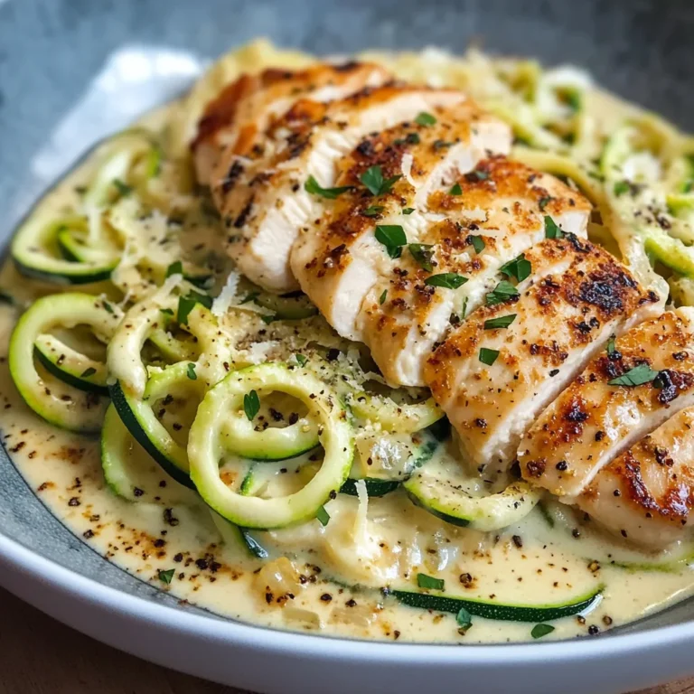Zucchini Noodle Chicken Alfredo