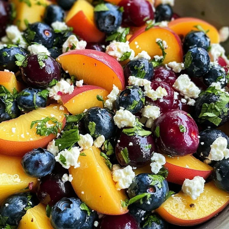 Blueberry Peach Feta Salad
