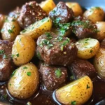 Garlic Butter Beef Bites with Potatoes