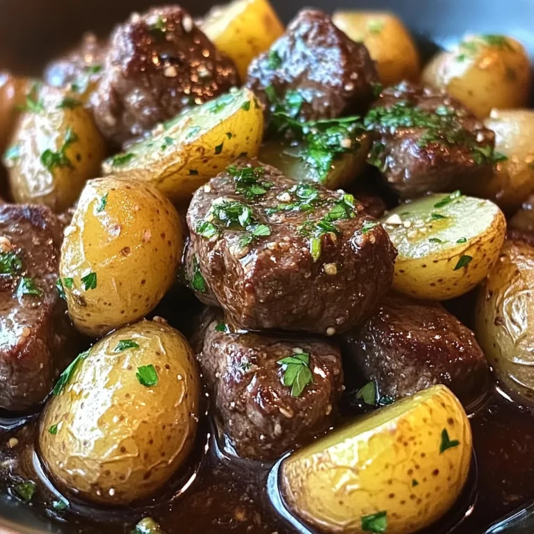 Garlic Butter Beef Bites with Potatoes