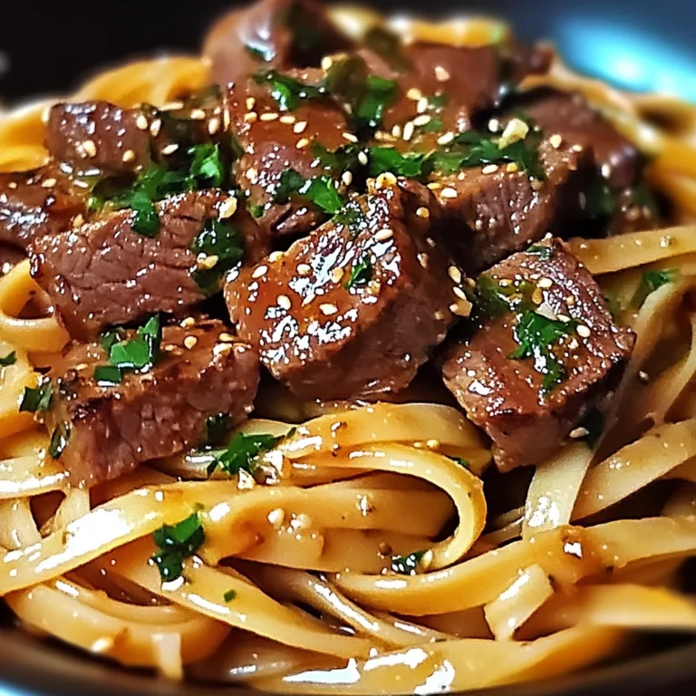 Sweet and Spicy Garlic Steak Pasta
